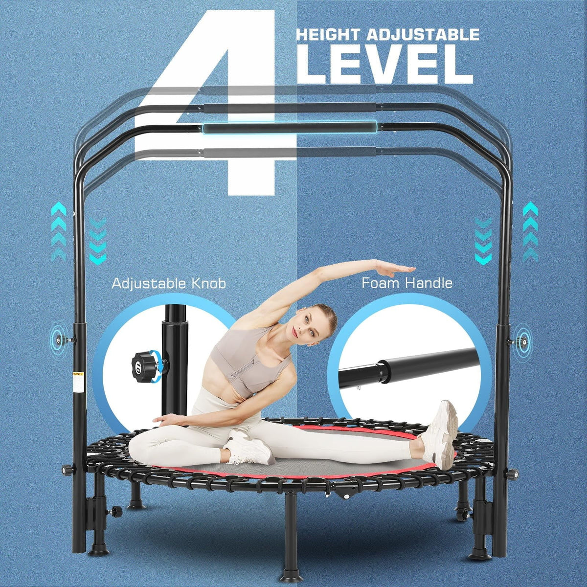 Foldable Mini Trampoline with Bungees D364852