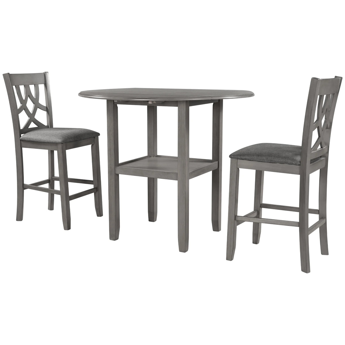 3-Piece Wooden Counter Height Dining Set with 2 Chairs P830