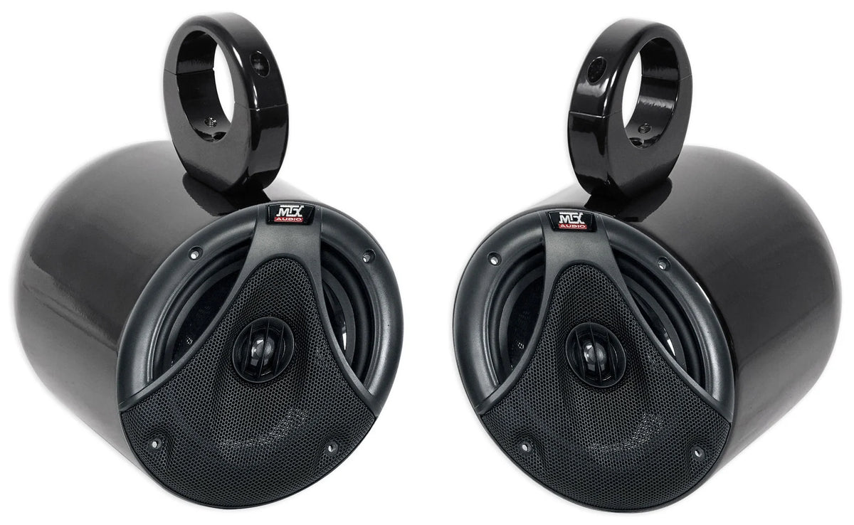 6.5" 150 Watt Black Marine Boat Wakeboard Tower Speakers with Crossover Z53869