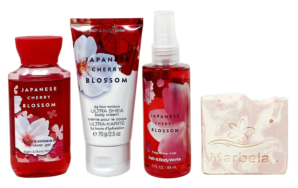 Japanese Cherry Blossom Travel Size Fragrance Mist, Body Cream and Shower Gel Gift Set M156228