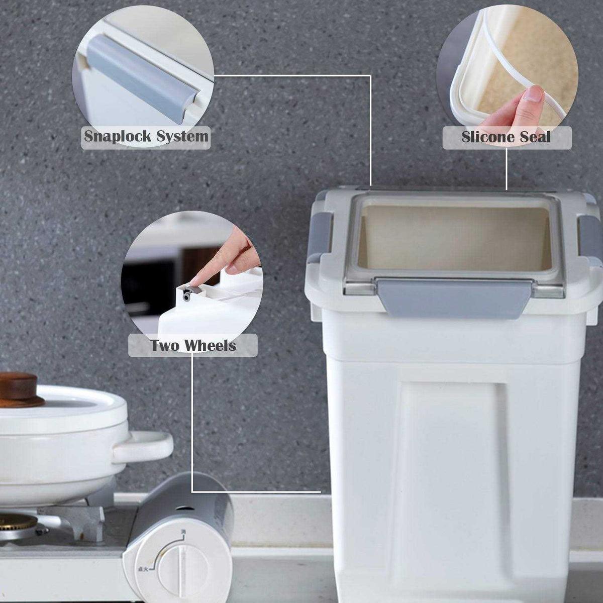 Pet Food Storage Container with Measuring Cup P95300