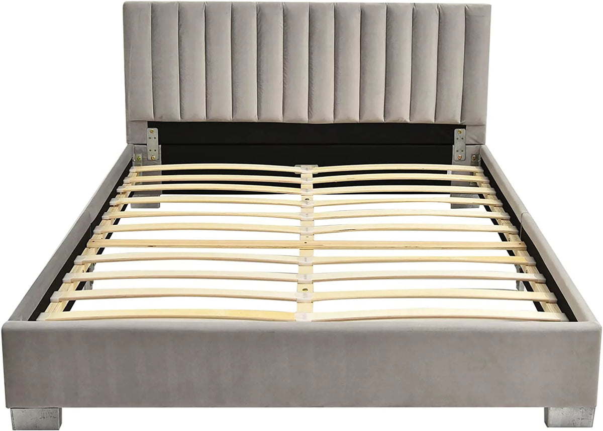 Navy Upholstered Full Size Platform Bed Frame Y138529