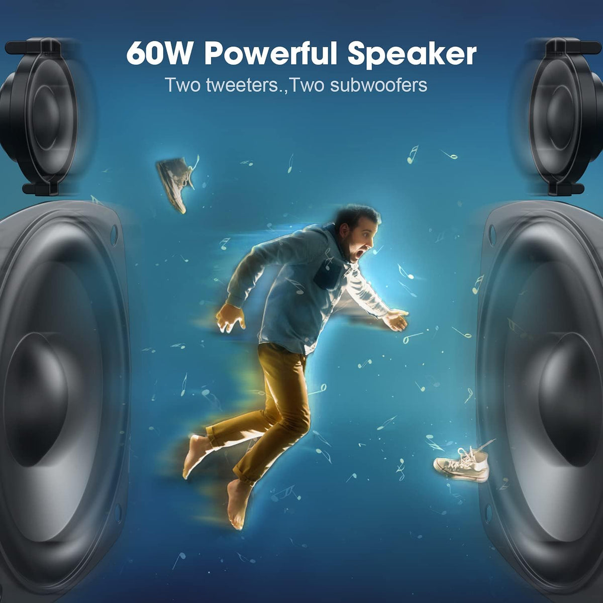 60W Waterproof Portable Bluetooth Speaker with Built-in Handle M96869