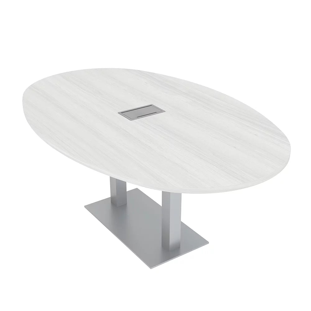 7x4 Boat-Oval Conference Table with Power and Data T974