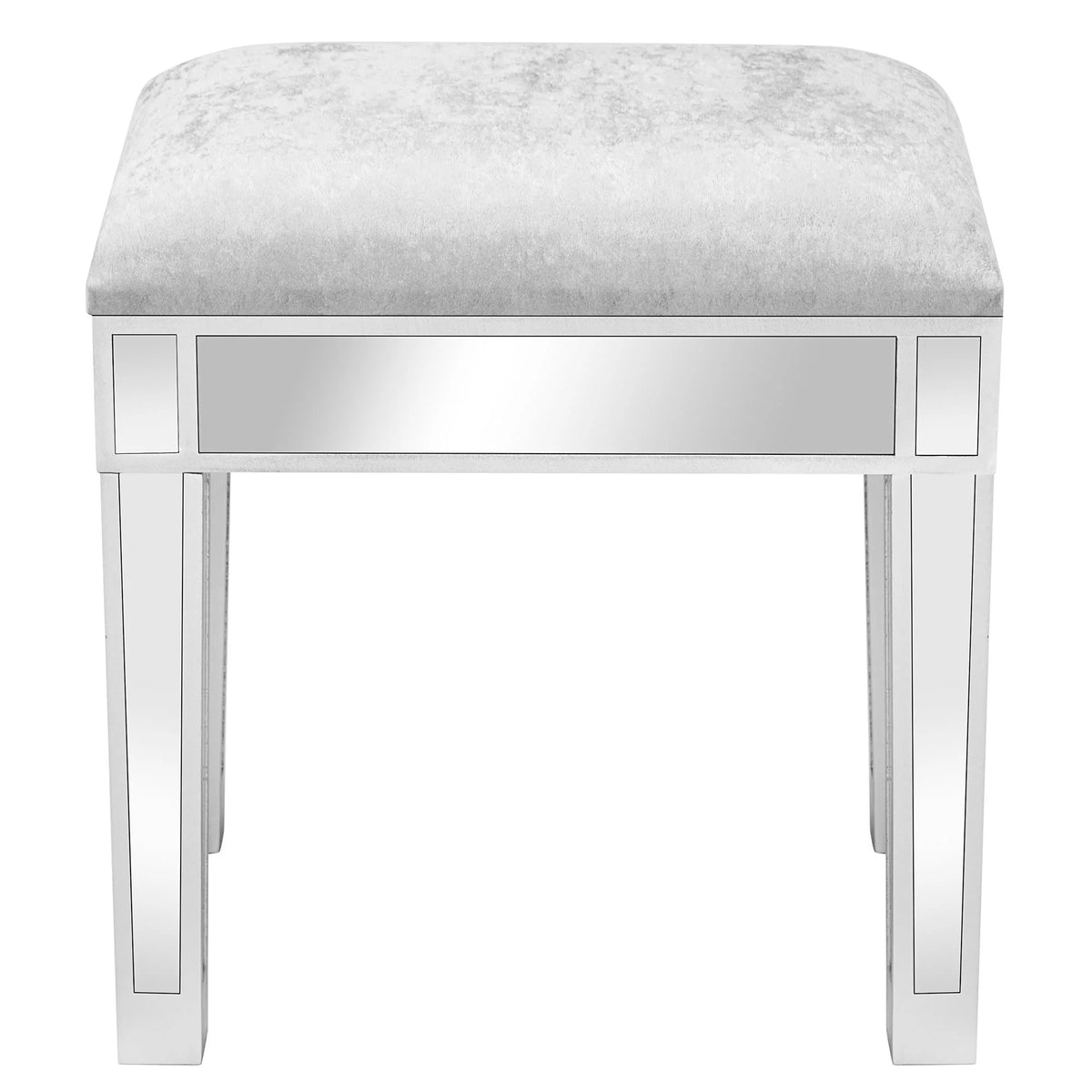 Mirrored Vanity Stool Makeup Bench Cushioned Chair W29318