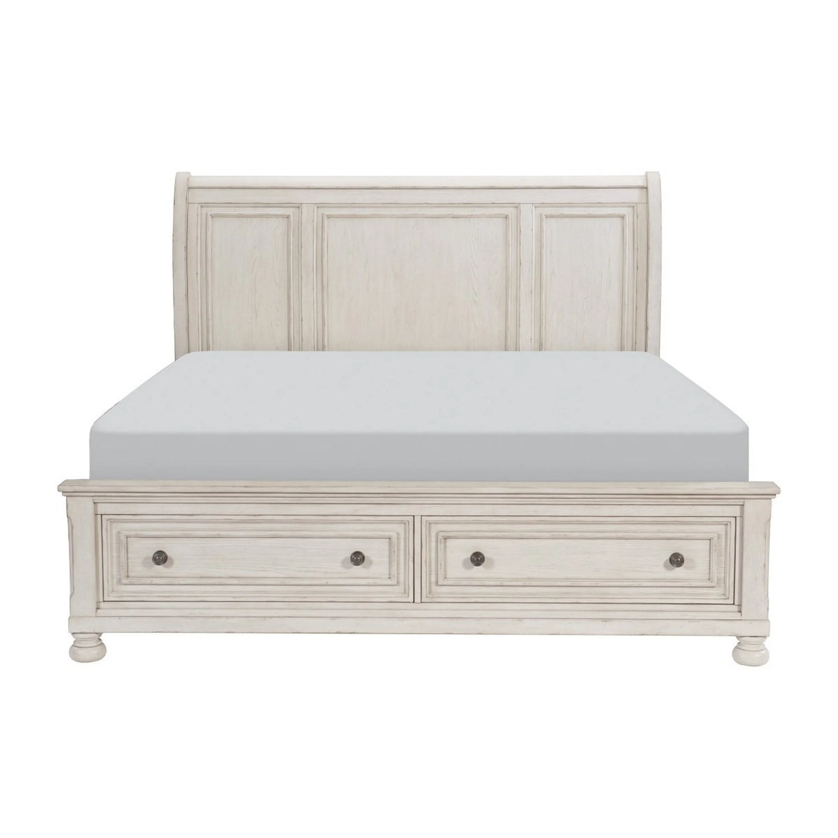 White California King 2 Drawer Sleigh Bed E364