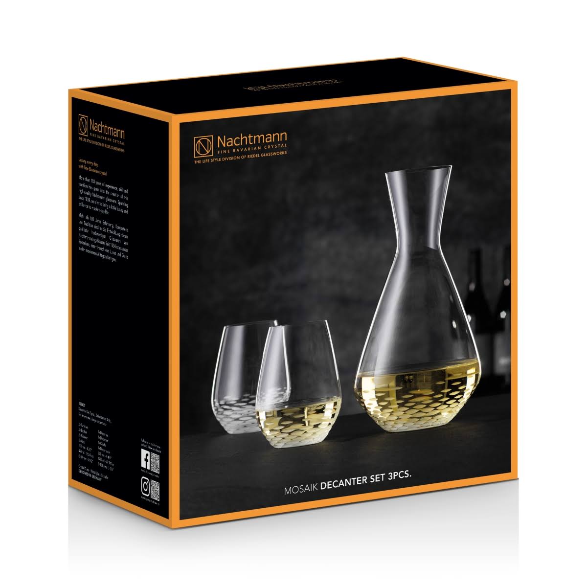 Carafe Set 3 Pcs Crystal Glass Clear H632129